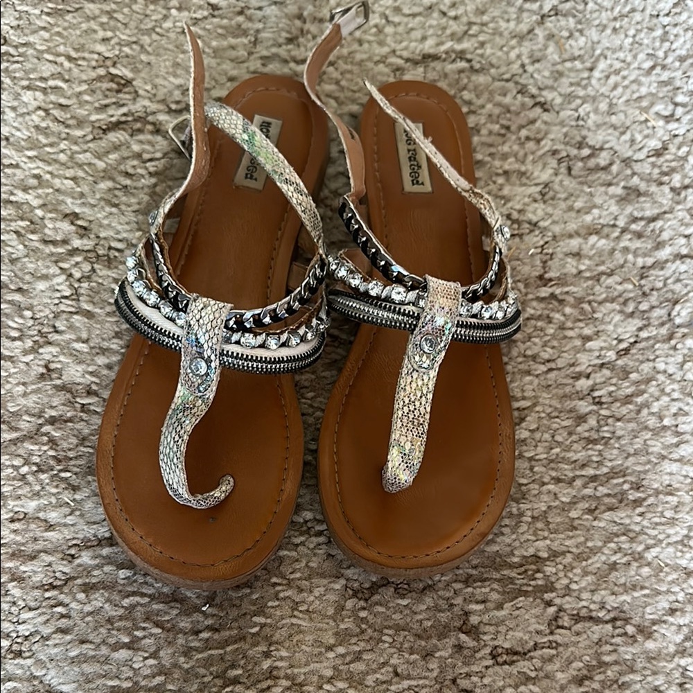 Silver and Black Women's Sandals